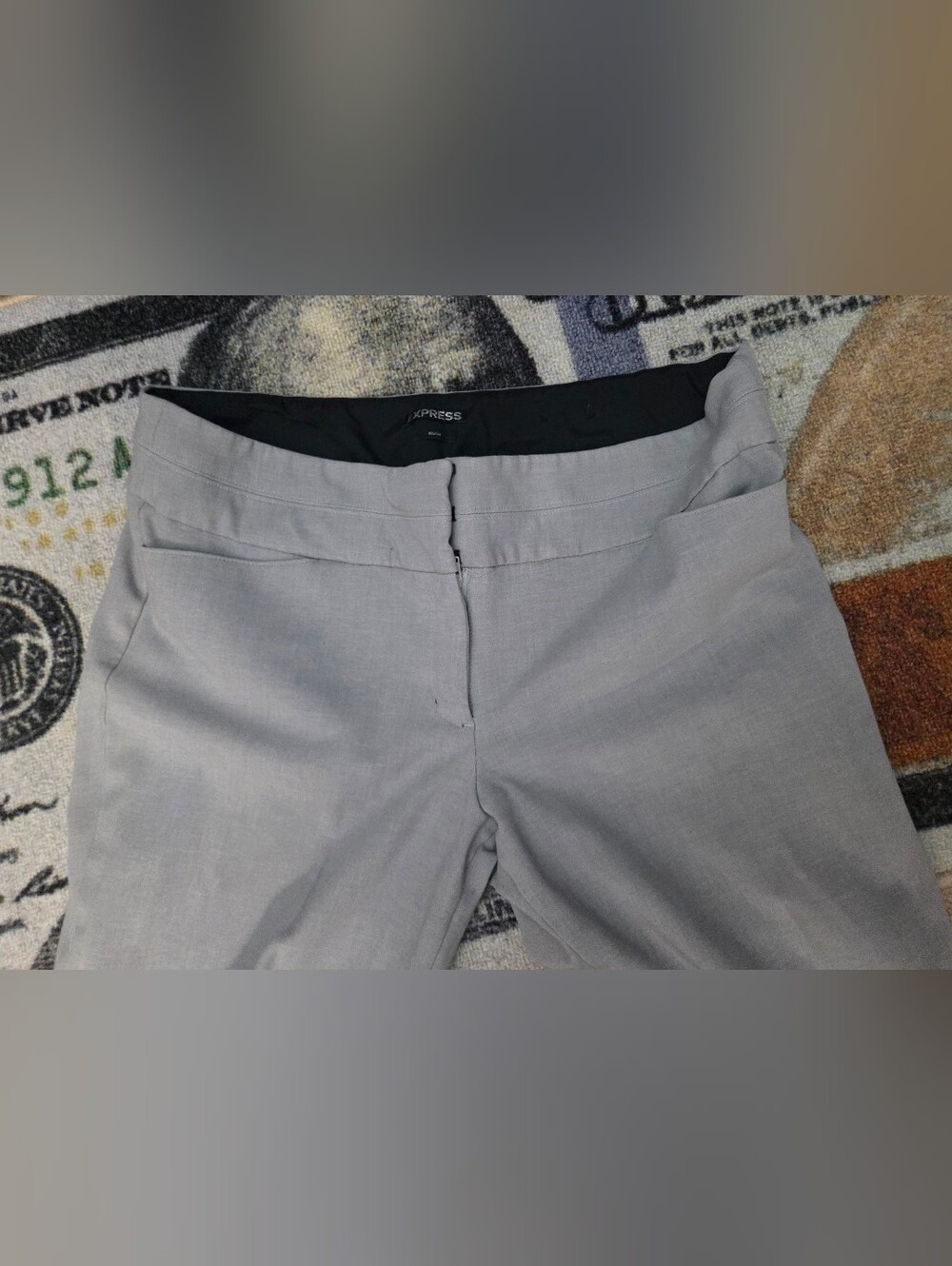Express Light Gray Flat-Front Men's Dress Shorts